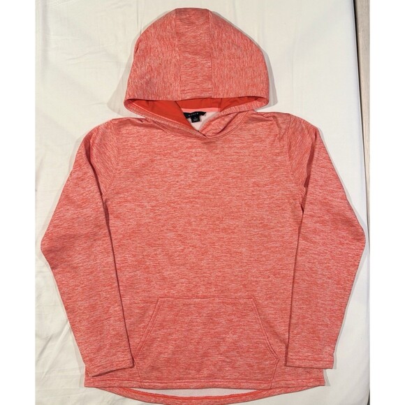 Emily B Fleece Lined Hoodie Hooded Sweatshirt Women L Coral Orange Soft Cozy EUC - Picture 3 of 15